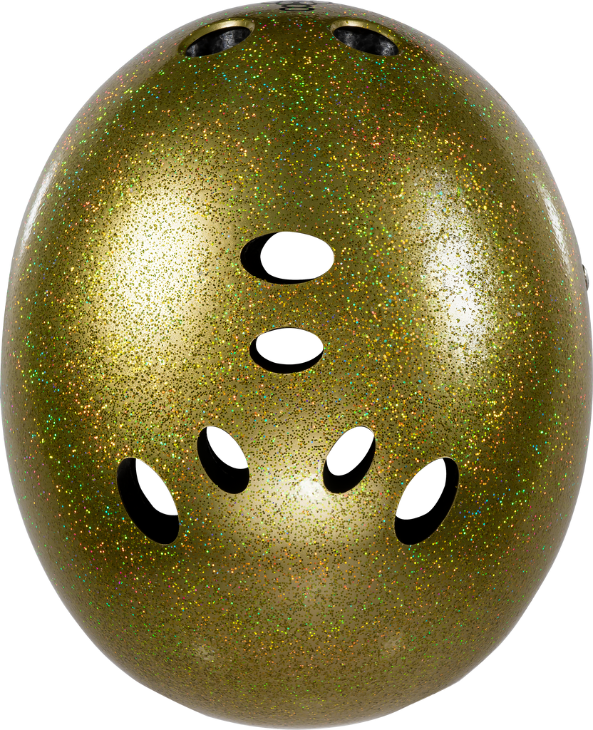 Triple 8 Certified Sweatsaver Skateboard Helmet - Gold Glitter