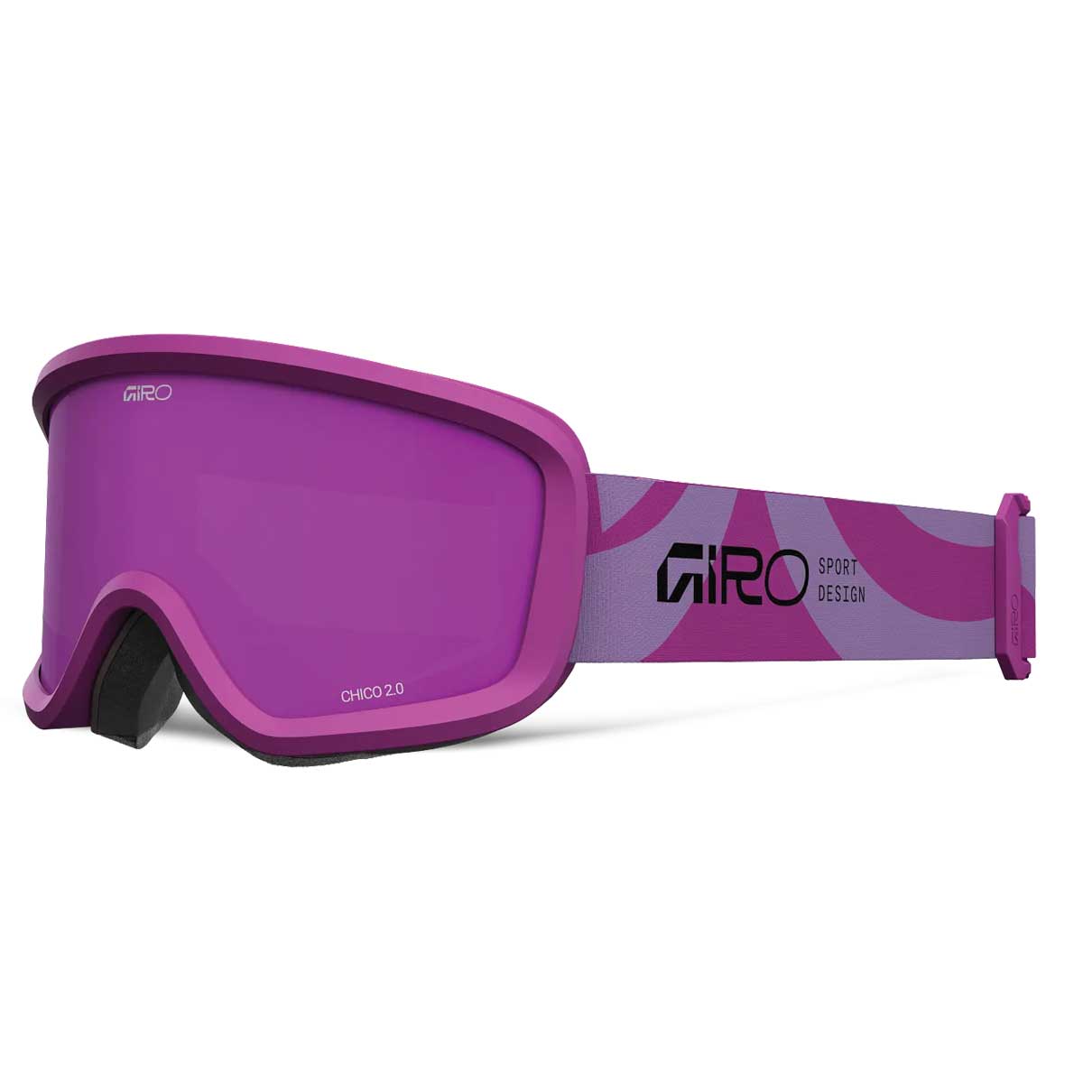 Giro Chico 2.0 Youth Snow Goggles - 2026 Mauve Purple Flow Strap with Amber Pink Lens