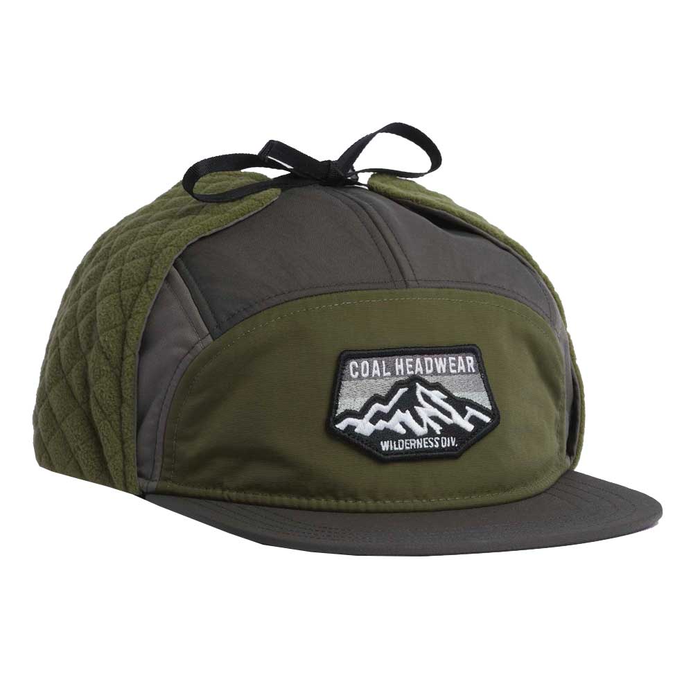 Coal Tracker Flannel Lined 5 Panel Earflap Hat - Olive