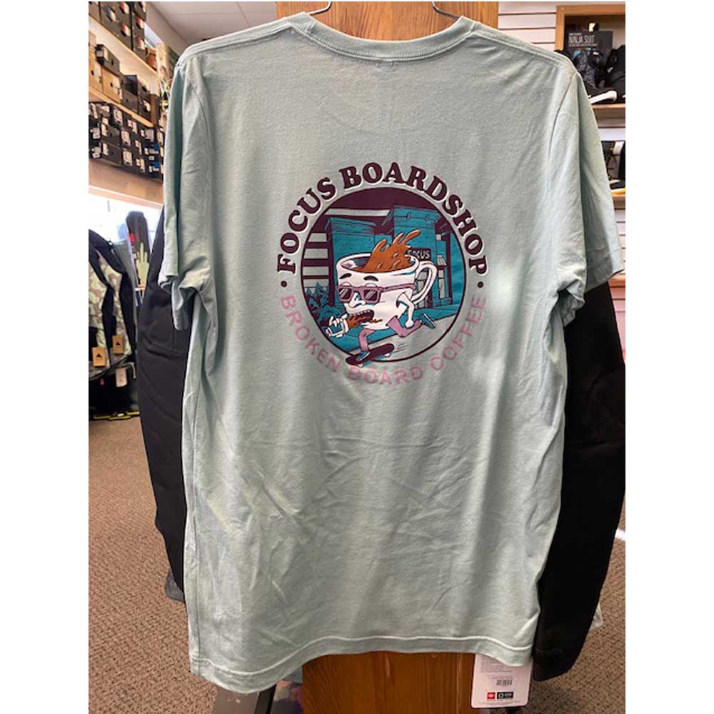 Focus Boardshop and Broken Board Coffee Collaboration Short Sleeve Tri-blend T-Shirt