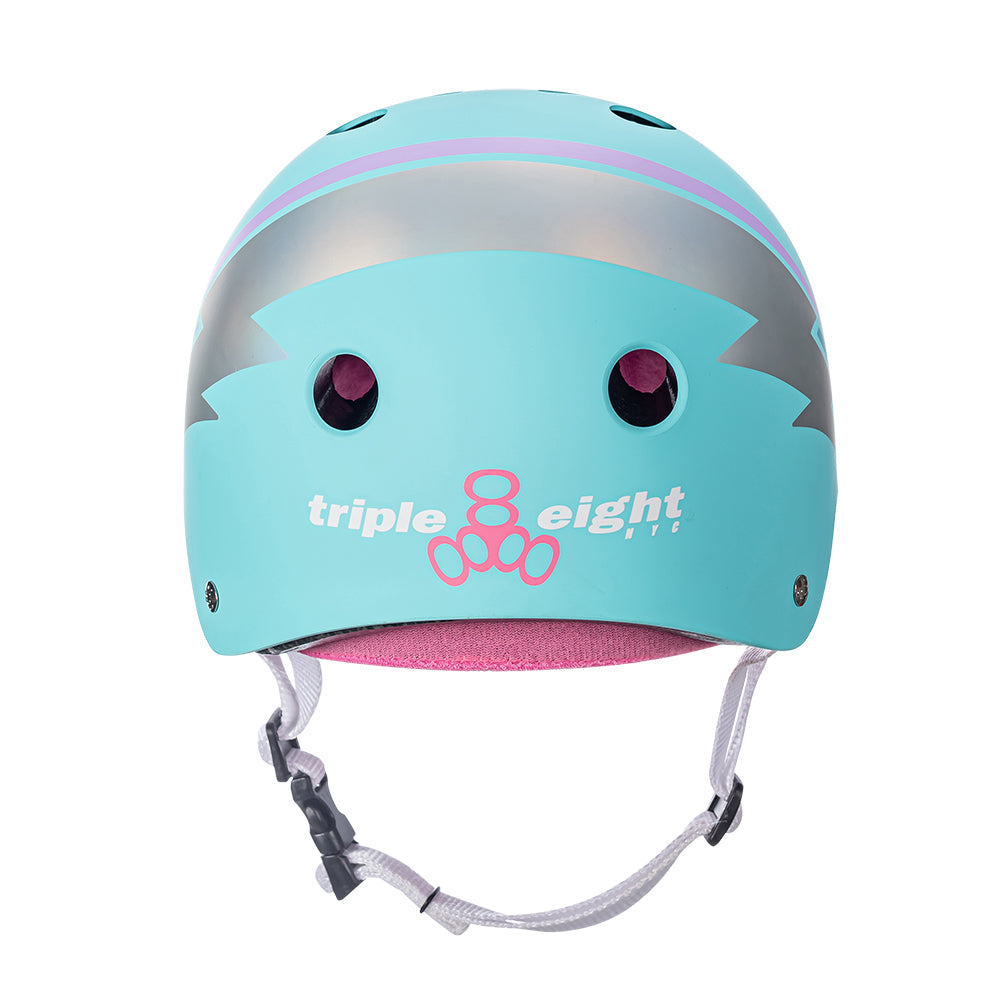 Triple 8 Certified Sweatsaver Skateboard Helmet - Teal Hologram