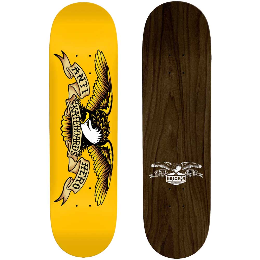 Anti Hero DBX Eagle Yellow Skateboard Deck 8.25"