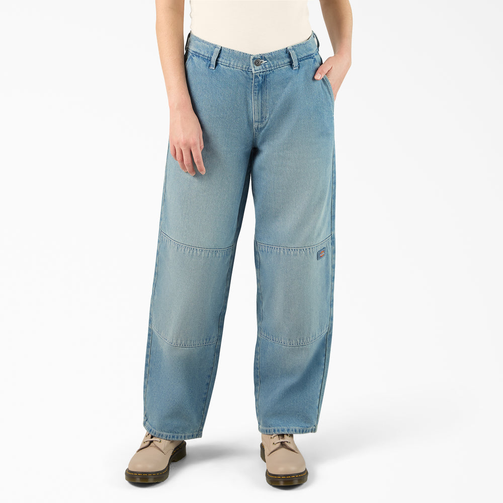 Dickies Women's Madison Loose Fit Denim- Light Denim Wash