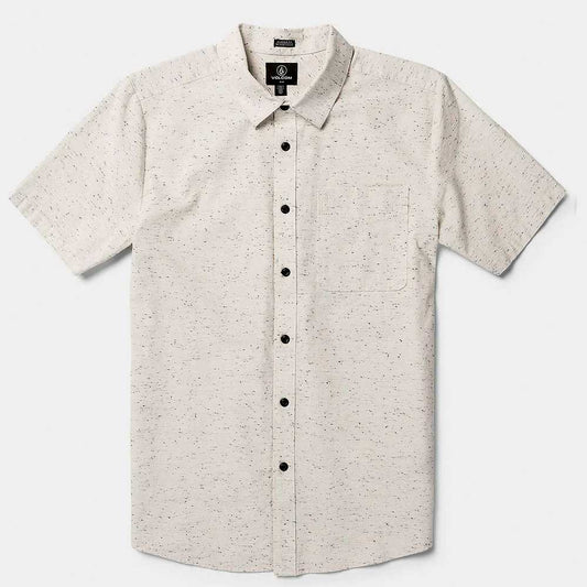 Volcom Date Knight Short Sleeve Button Up T-Shirt - Off White