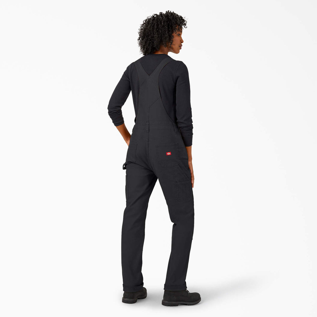 Dickies Women's Relaxed Fit Bib Overalls - Black