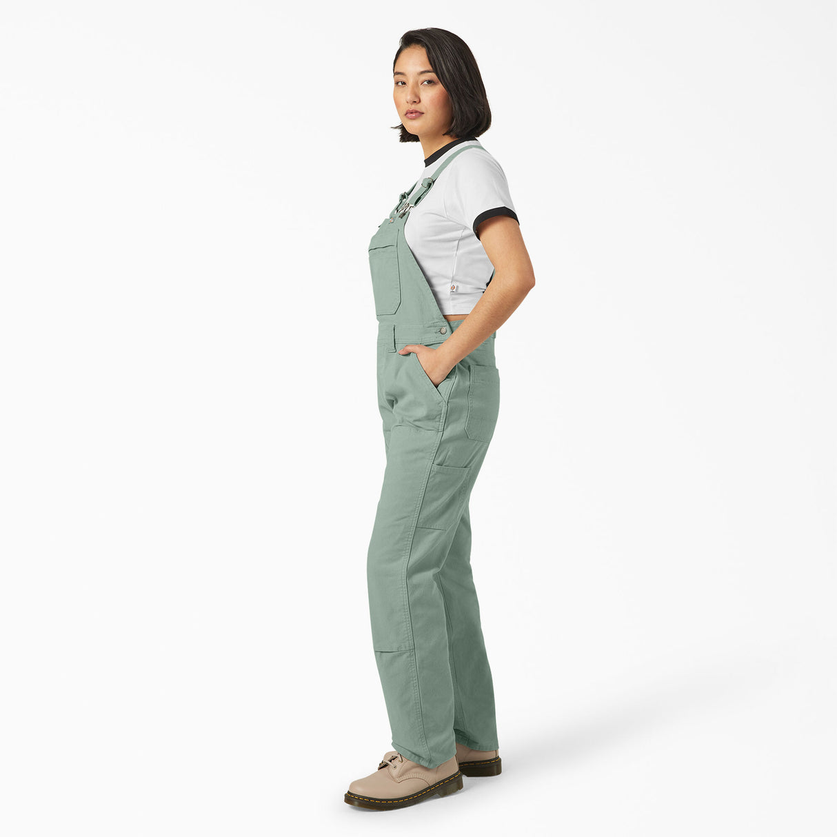 Dickies Women's Double Front Bib Overalls - Iceberg Green