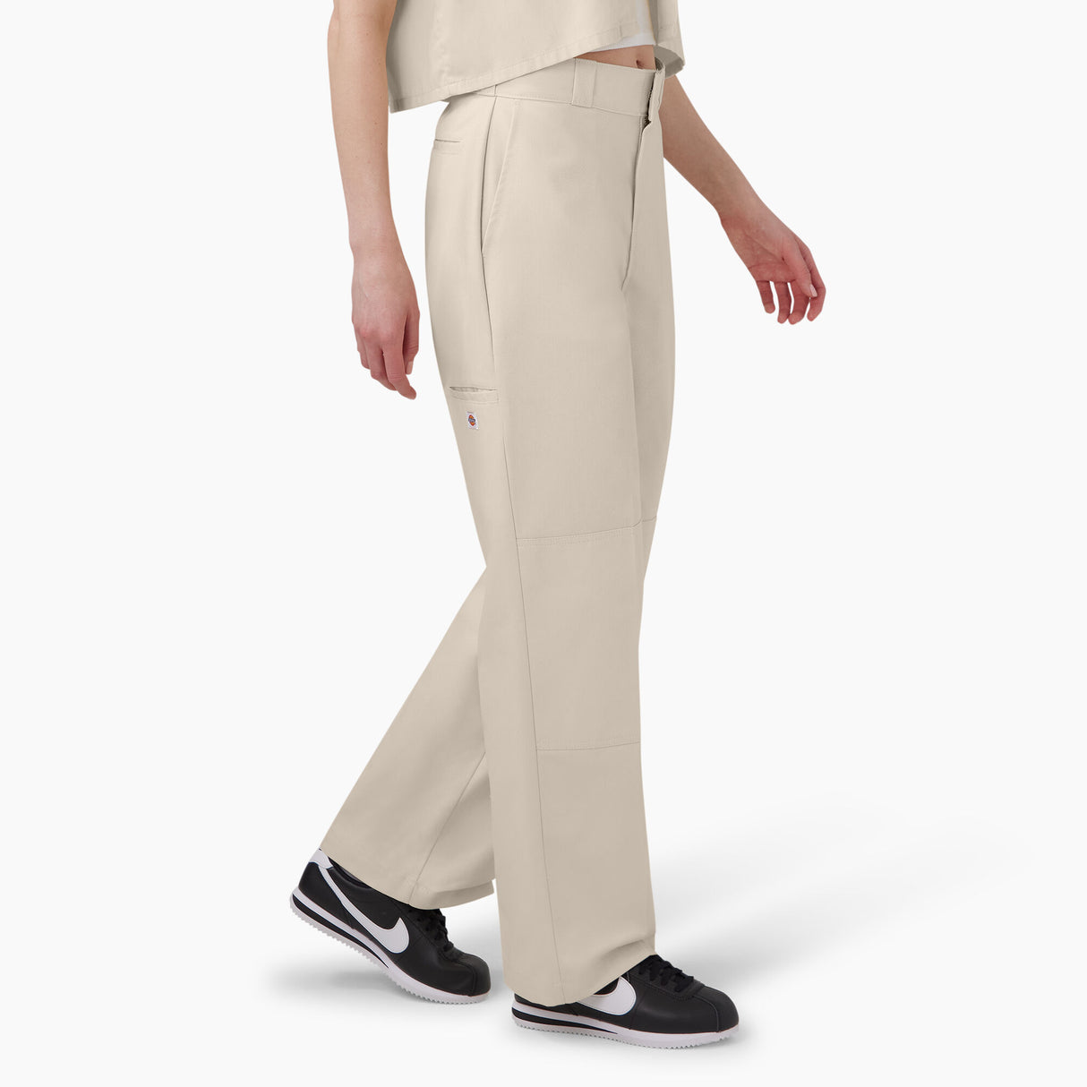 Dickies Women's Loose fit Double Fit Double Knee Work Pant - Stone Whitecap Gray