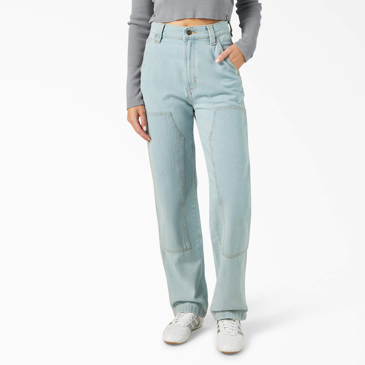 Dickies Women's Madison Loose Fit Denim- Vintage Denim Wash