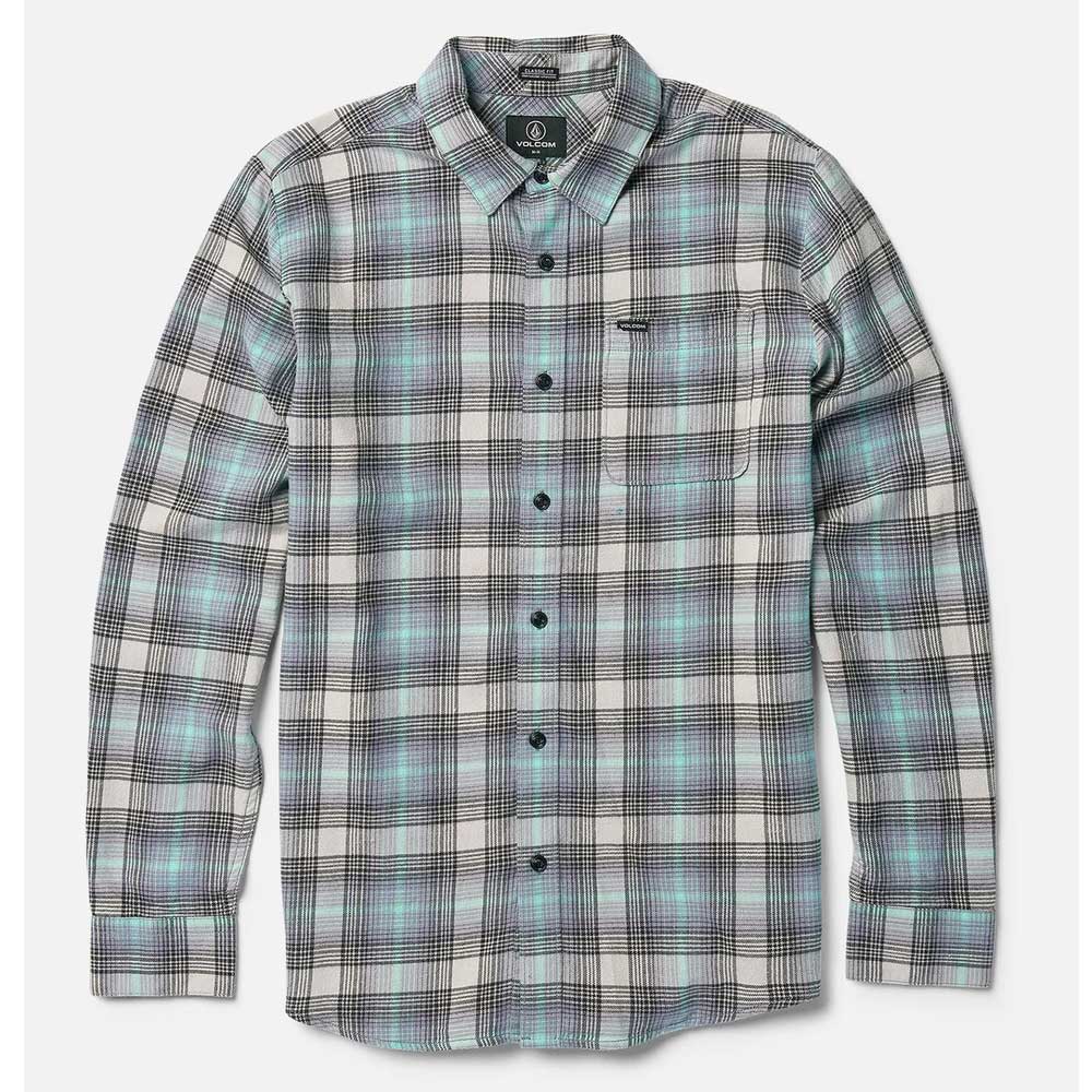 Volcom Men's Caden Long Sleeve Flannel Shirt - Tower Grey