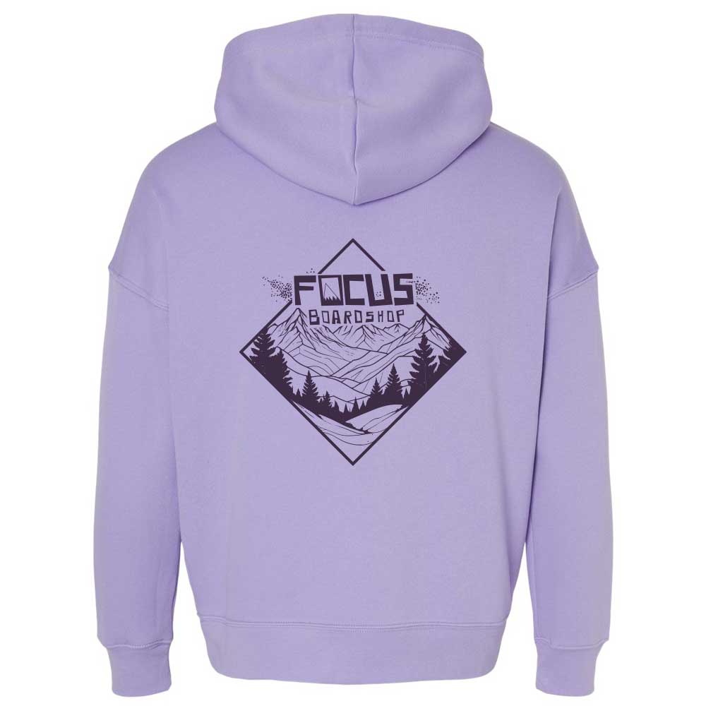 Focus Boardshop Snow Logo Drop Shoulder Pullover Hoodie - Lavender