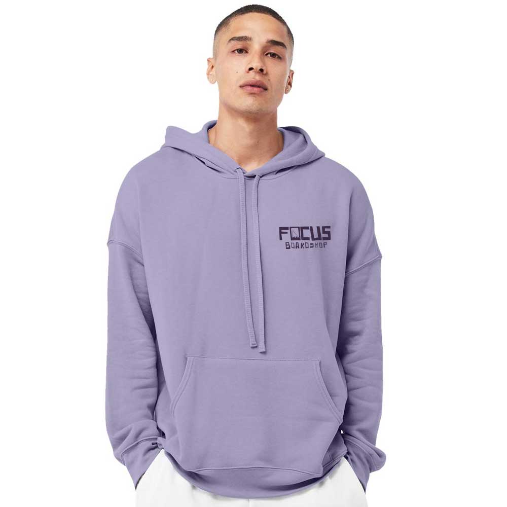 Focus Boardshop Snow Logo Drop Shoulder Pullover Hoodie - Lavender