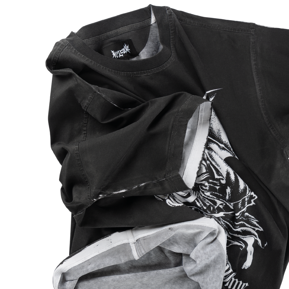 Welcome Archangel Overprint Boxy Garment Dye Short Sleeve T-Shirt