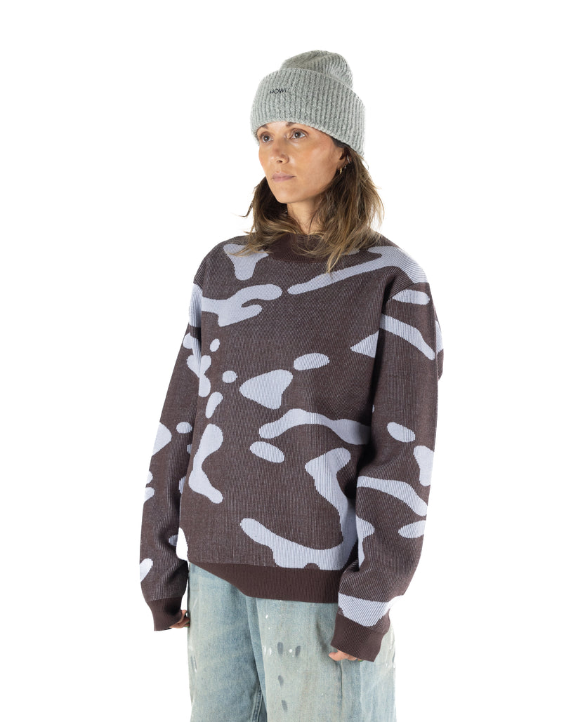 Howl Heavy Knit Crew - Brown 2027