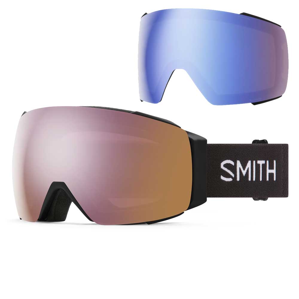 Smith I/O Mag Goggles Black with ChromaPop Everyday Rose Gold Mirror Lens
