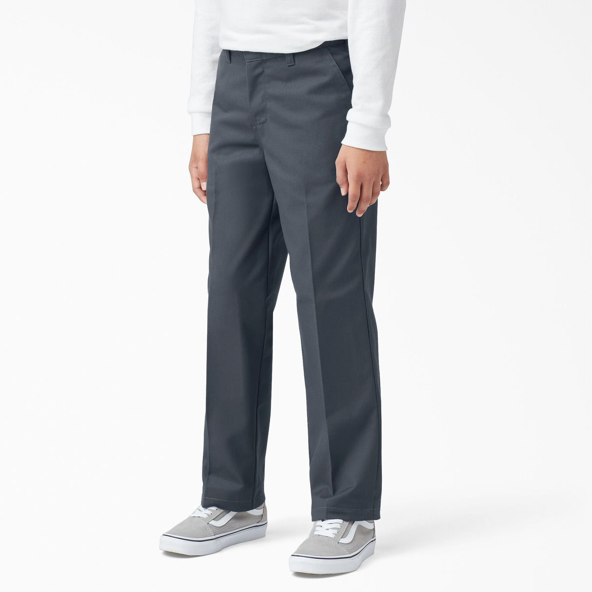 Dickies Boys Classic Fit Straight Leg Flat Front Pant Flex Waist