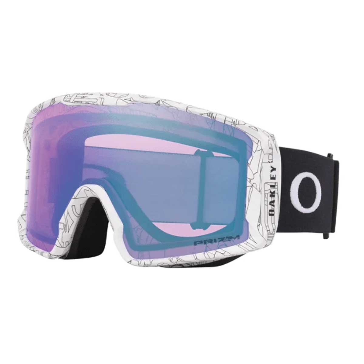Oakley Line Miner™ L Matte White Ghost Text Snow Goggles - 2026 with Prizm Iced Iridium Lenses