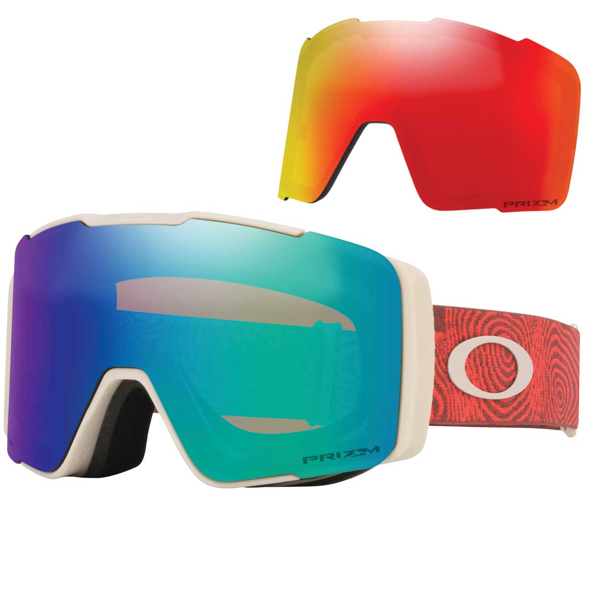 Oakley Line Miner™ Pro M Snow Goggles - 2026 Hibiscus Trails Strap with Prizm Snow Argon Iridium Lens + Bonus Prizm Snow Torch Iridium Lens