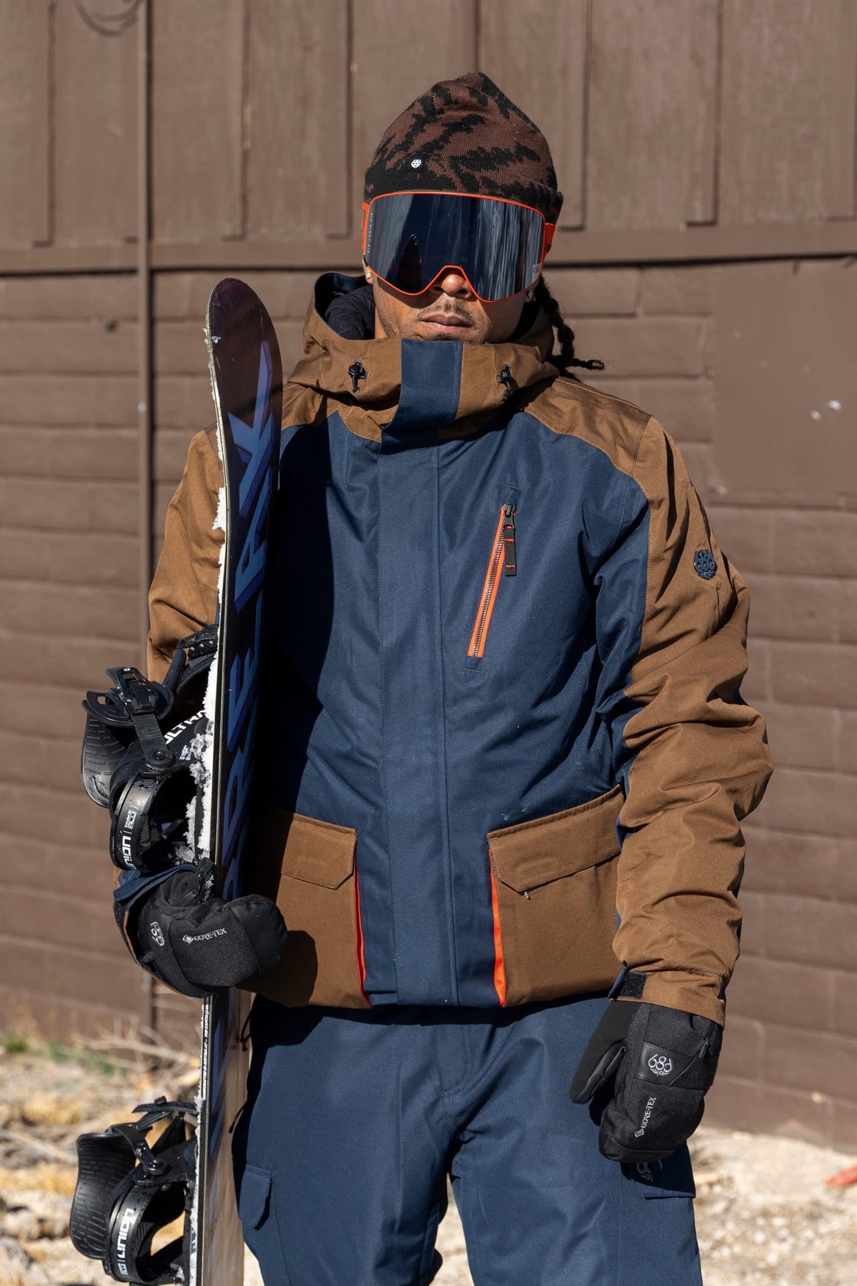 686 Men's Nightline Insulated Jacket - Navy Dark Earth Colorblock - front