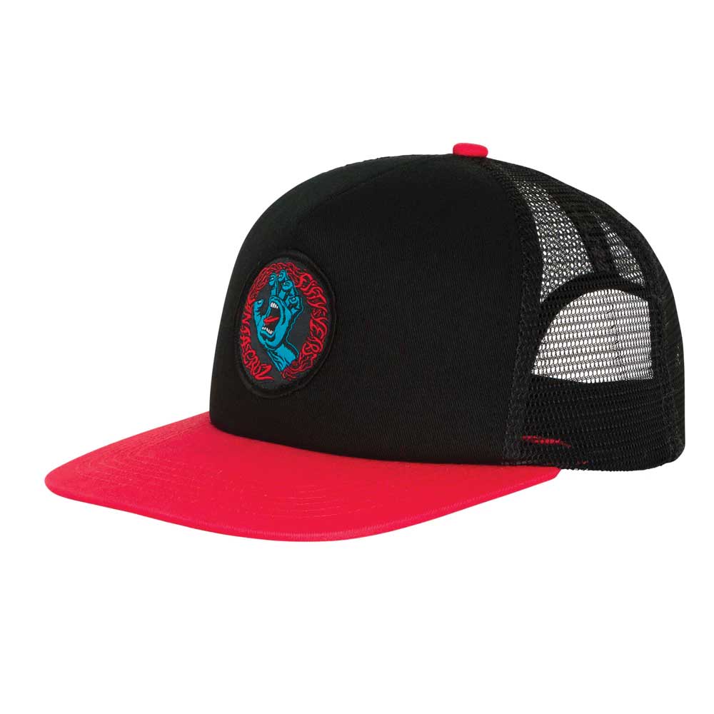 Santa Cruz Screaming 50 Mesh Trucker High Profile Hat - Blk/Red