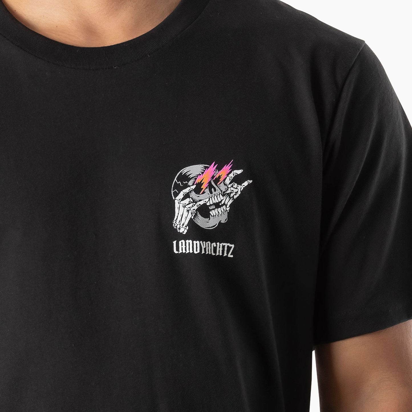 Landyachtz Metal Skull Men's T-Shirt - Black