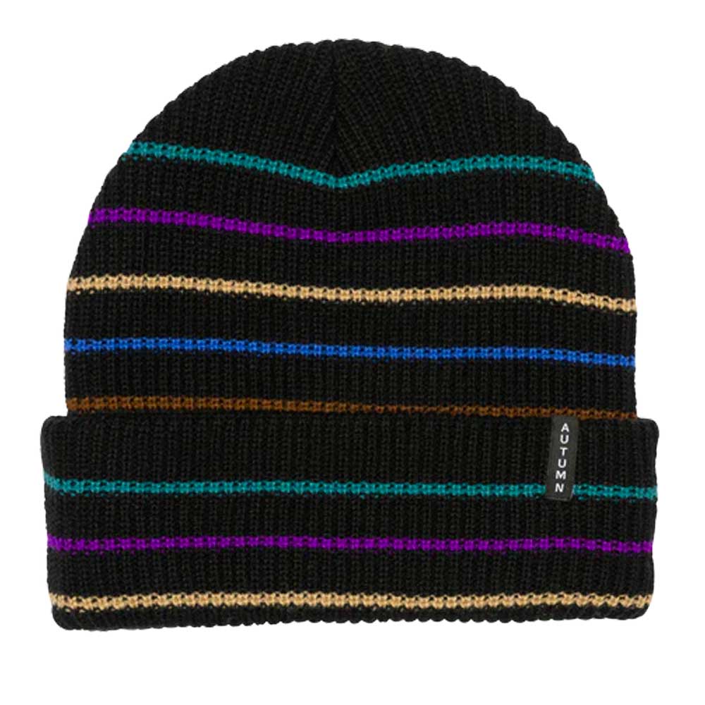 Autumn Multi Stripe Beanie 2024 - Black