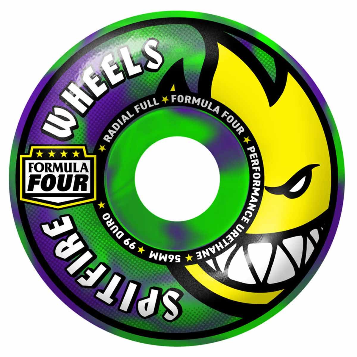 Spitfire 99a F4 Radial Full Swirl 56mm Skateboard Wheels
