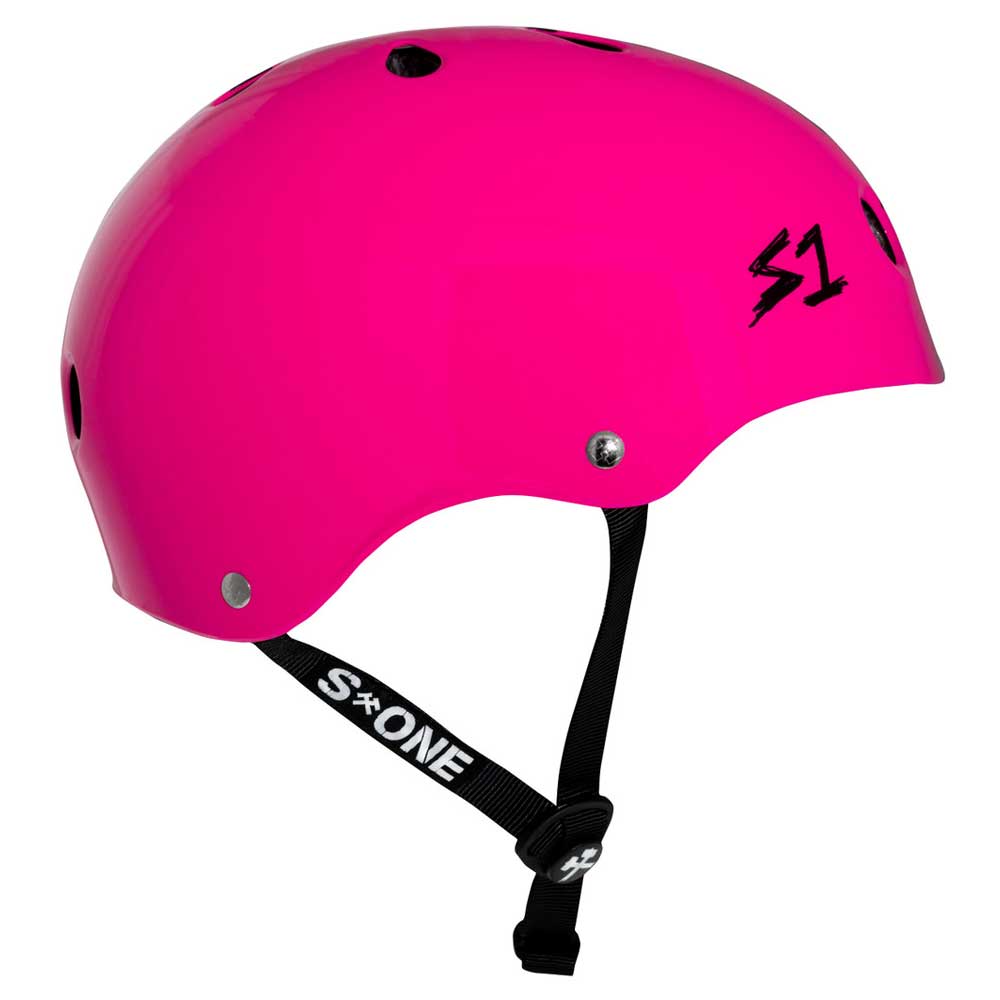 S-One S1 Lifer Helmet Skateboard Helmet Pink Gloss w/ Checkers