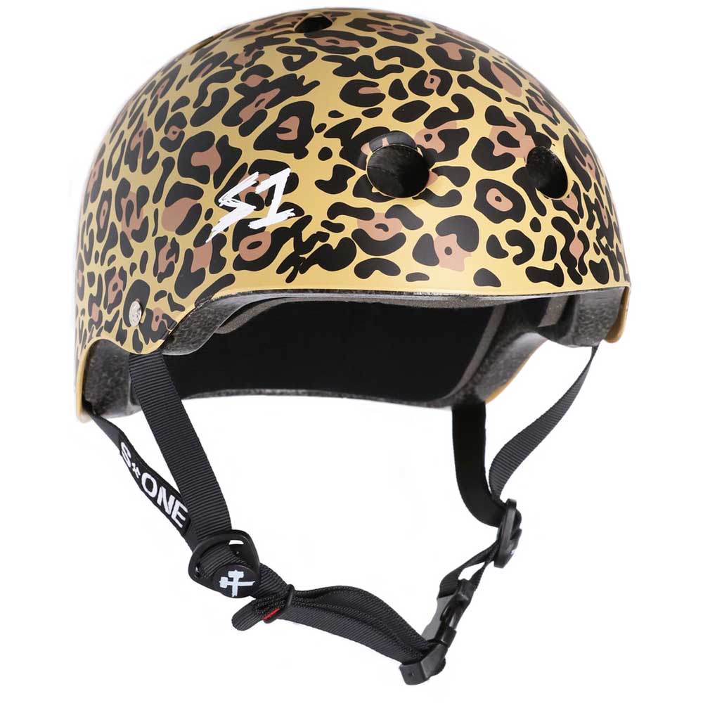 S-One S1 Lifer Skateboard Helmet Tan Leopard Print