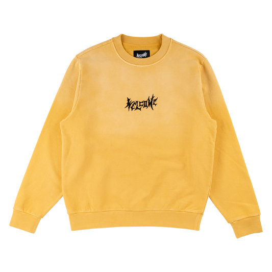 Welcome Vamp Sun Fade Pigment-Dyed Crew - Mineral Yellow
