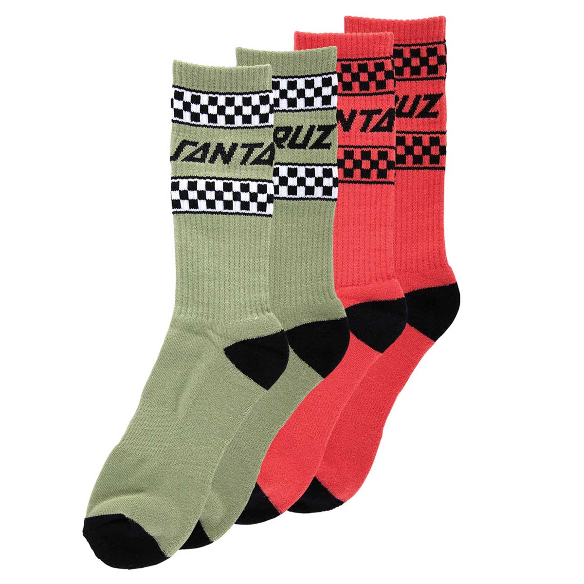 Santa Cruz Drift Strip 2 Pack Crew Socks