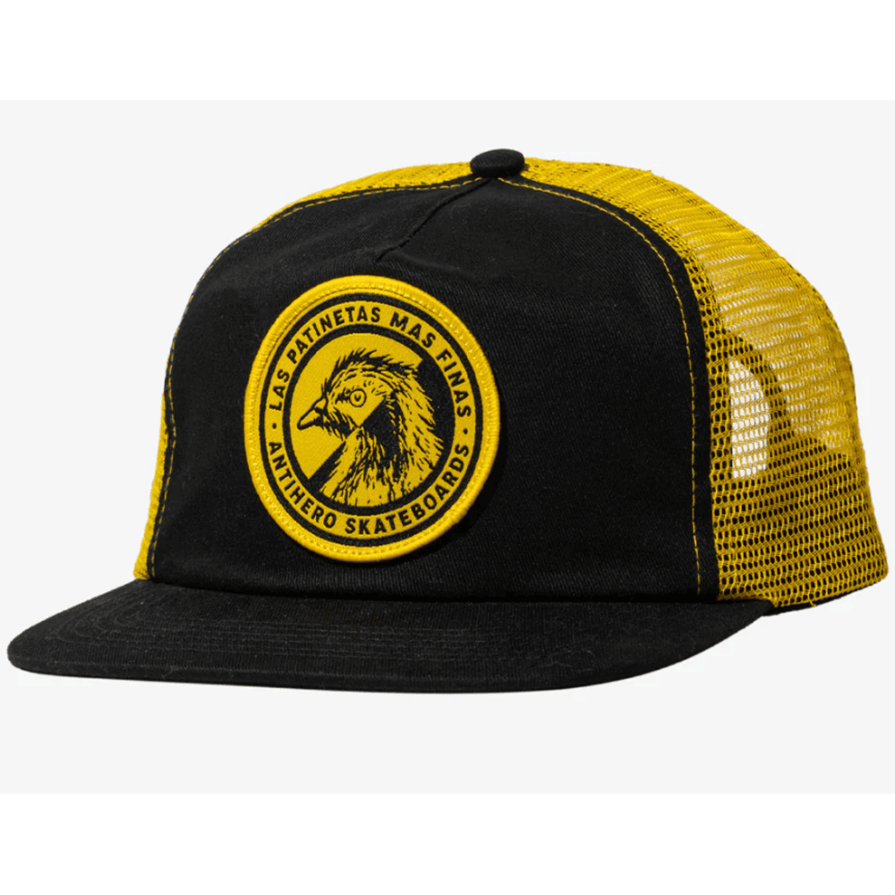 Anti Hero Las Patinetas Snapback Hat - Black/Yellow