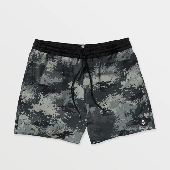 Volcom Men's Lido Print 16" Trunks - Black