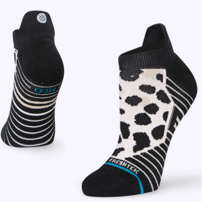 Stance Performance Women's Mid Cushion Spot Check Tab Socks Leopard