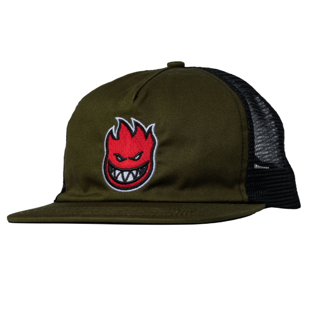 Spitfire Bighead Fill Snapback Hat - Olive/Red