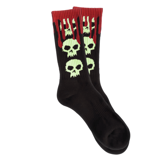 Zero 3 Skull Blood Socks - Black/Glow