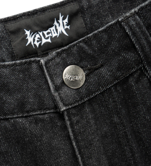 Welcome Immortal Loose Straight Fit Jeans Washed Black