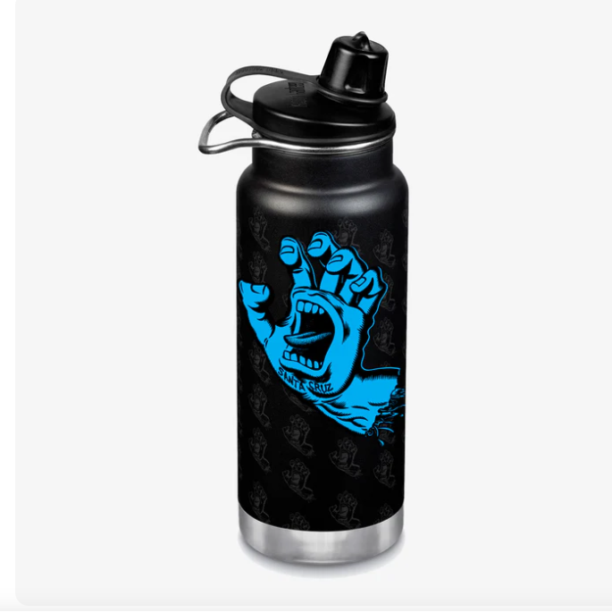 Klean Kanteen Santa Cruz Screaming Hand 32oz Insulated Water Bottle TKWide Chug Cap