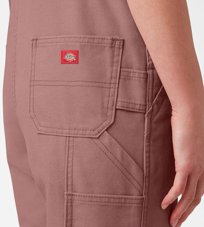 Dickies Women's Relaxed Fit Bib Overalls - Rinsed Ash Rose