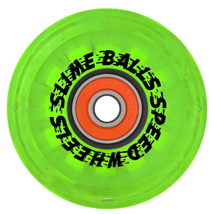 Slime Balls Cafe Light Ups OG Slime Green LED Skateboard Wheels 78a 60mm