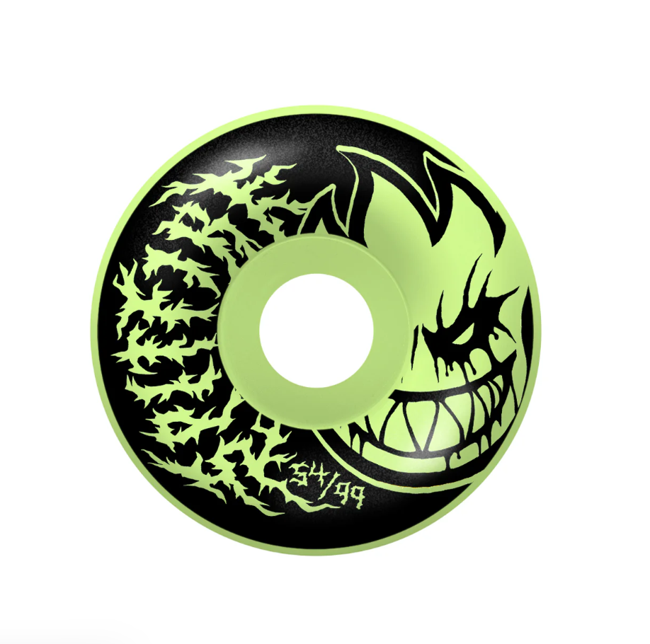 Spitfire Deathmask 54mm 99a F4 Radial Full Skateboard Wheels Glow
