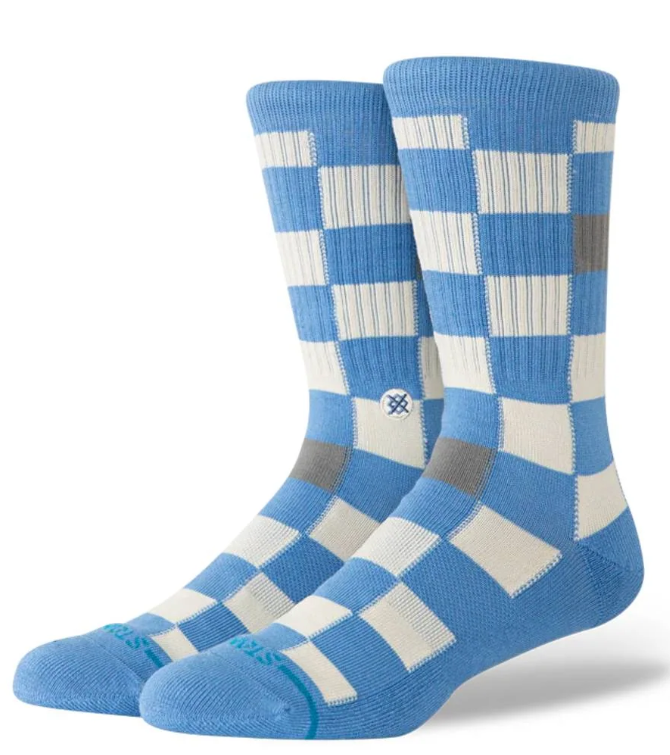 Stance Chef Check Crew Socks Capri Blue