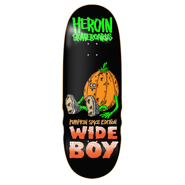 Heroin Team Pumpkin Spice Wide Boy Skateboard Deck 10.75"