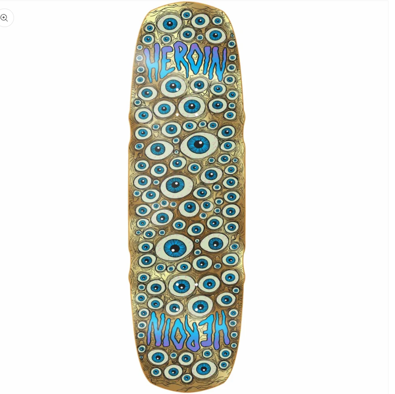 Heroin Seeing Double Mutated Gold Skateboard Deck 9.5"