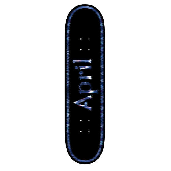 April Team OG Logo Fractured Twin Tail Skateboard Deck 8.0"