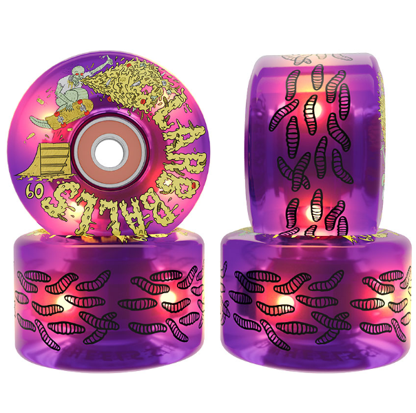 Slime Balls 78a Sam Hitz Light Ups OG LED 60mm Skateboard Wheels Slime Purple