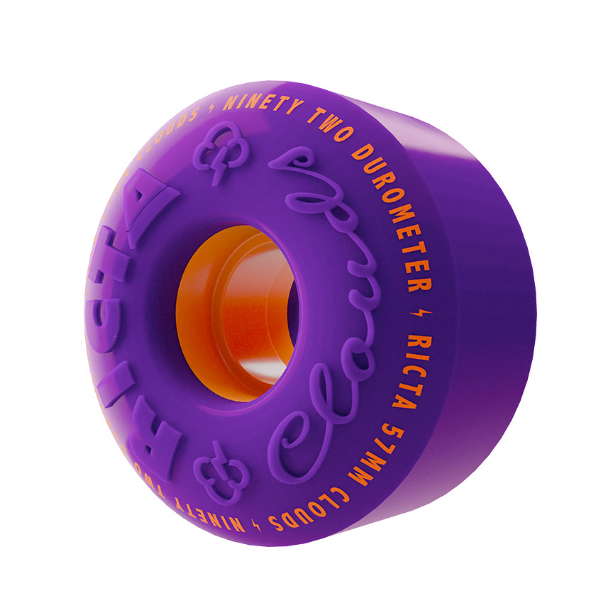 Ricta 92a Clouds 57mm Skateboard Wheels Purple Orange
