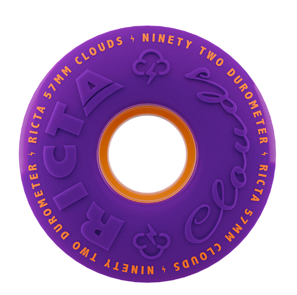 Ricta 92a Clouds 57mm Skateboard Wheels Purple Orange