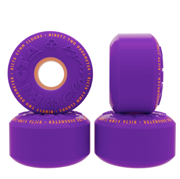 Ricta 92a Clouds 57mm Skateboard Wheels Purple Orange