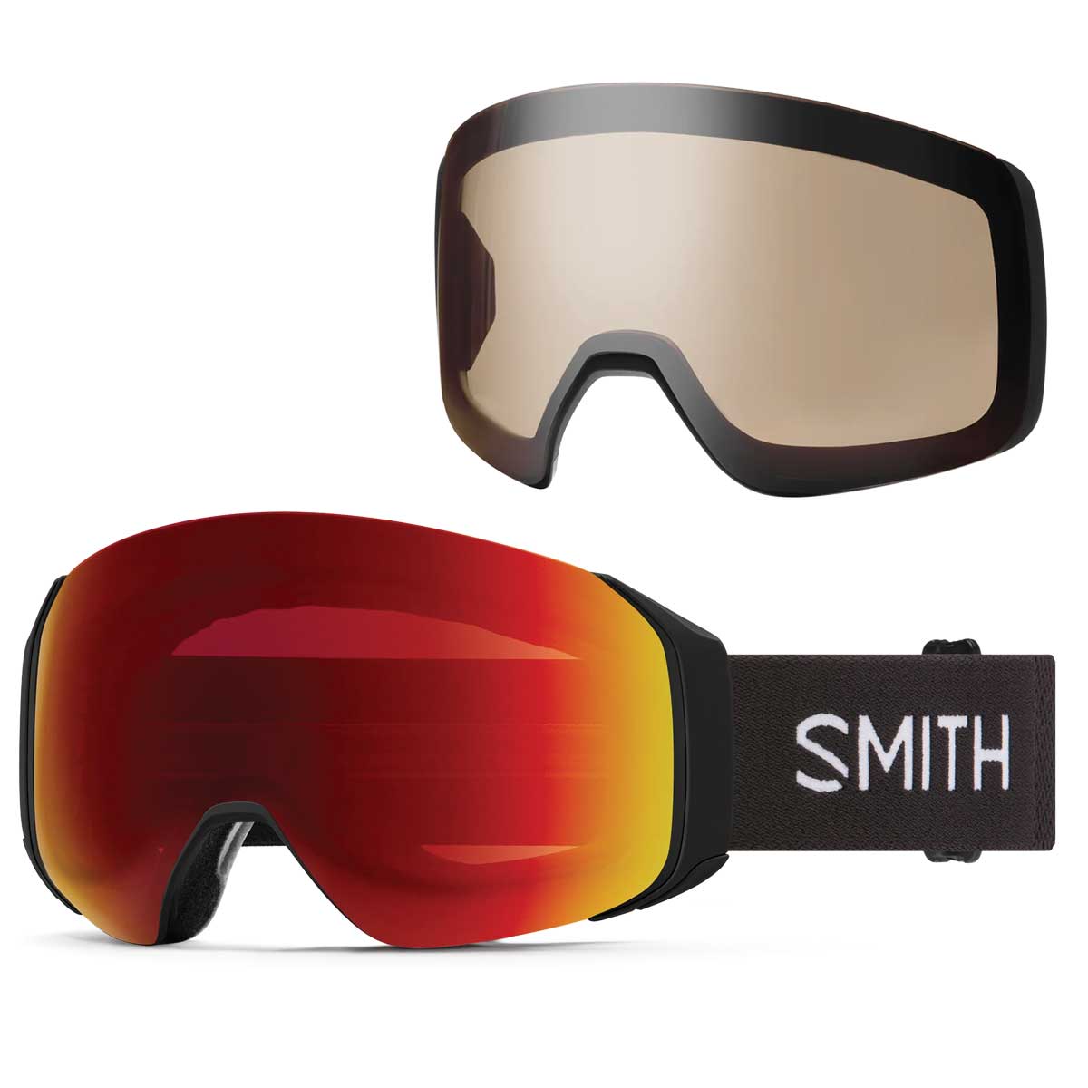 Smith 4D Mag S Goggles Black + ChromaPop Sun Red Mirror