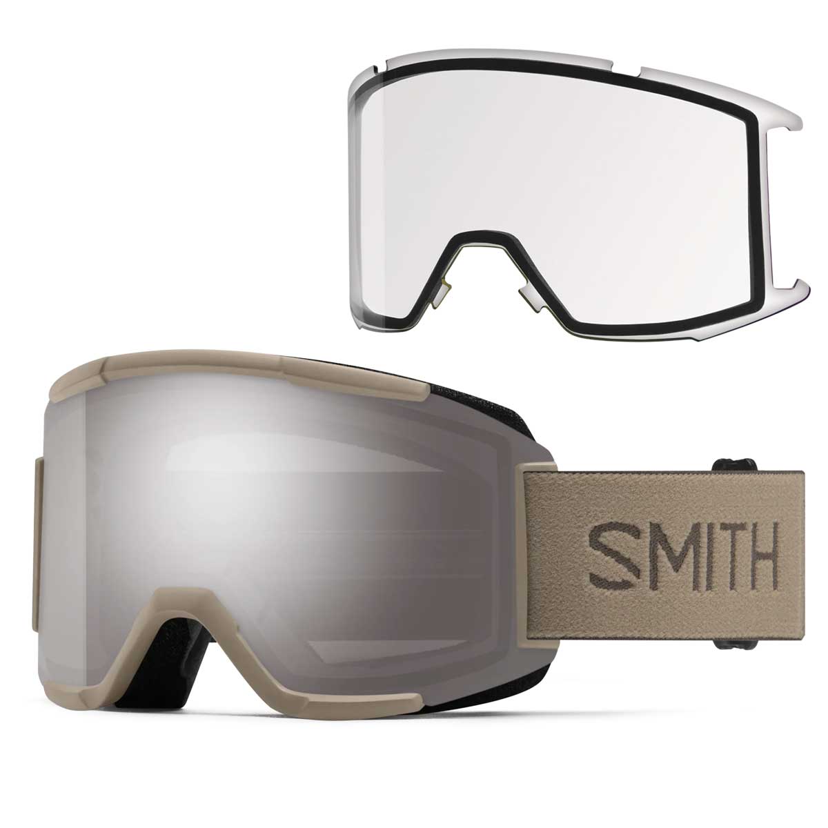 Smith Squad Goggles Bandit + ChromaPop Sun Platinum Mirror Lens